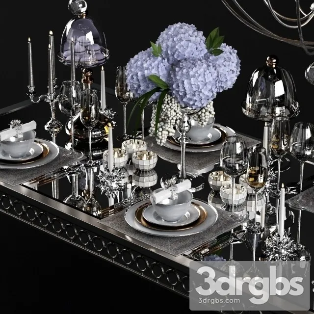 Sophie Mirrored Dining Table 3D Model Free
