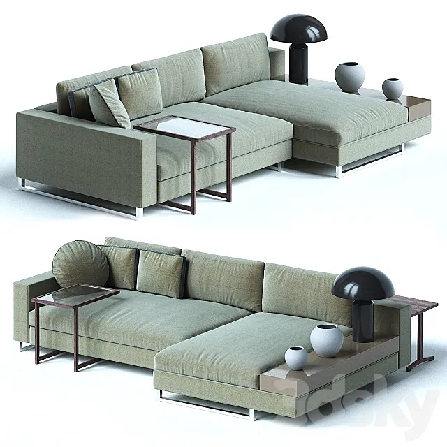 Sormani HERNEST Modular sofa contemporary fabric 3-seater 3D Model