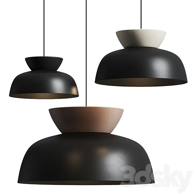 South Drawn Hats Pendant Lamps 3DModel