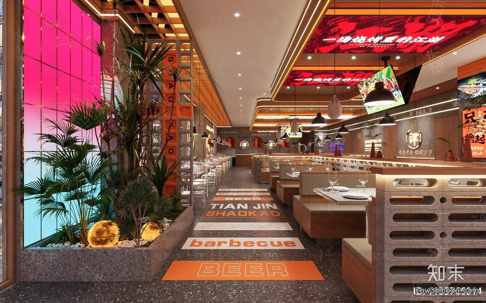 Southeast Asia Restaurant 3D Scenes - 3D Blocks - 005