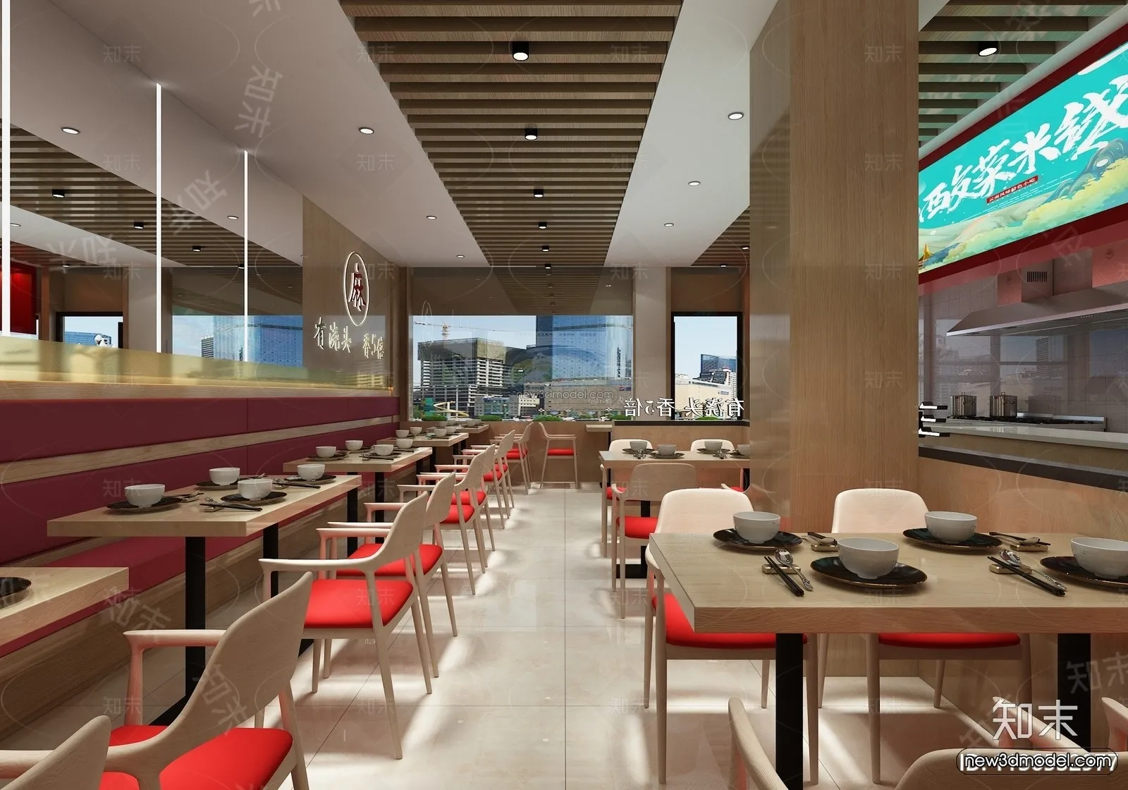 Southeast Asia Restaurant 3D Scenes - 3D Blocks - 006