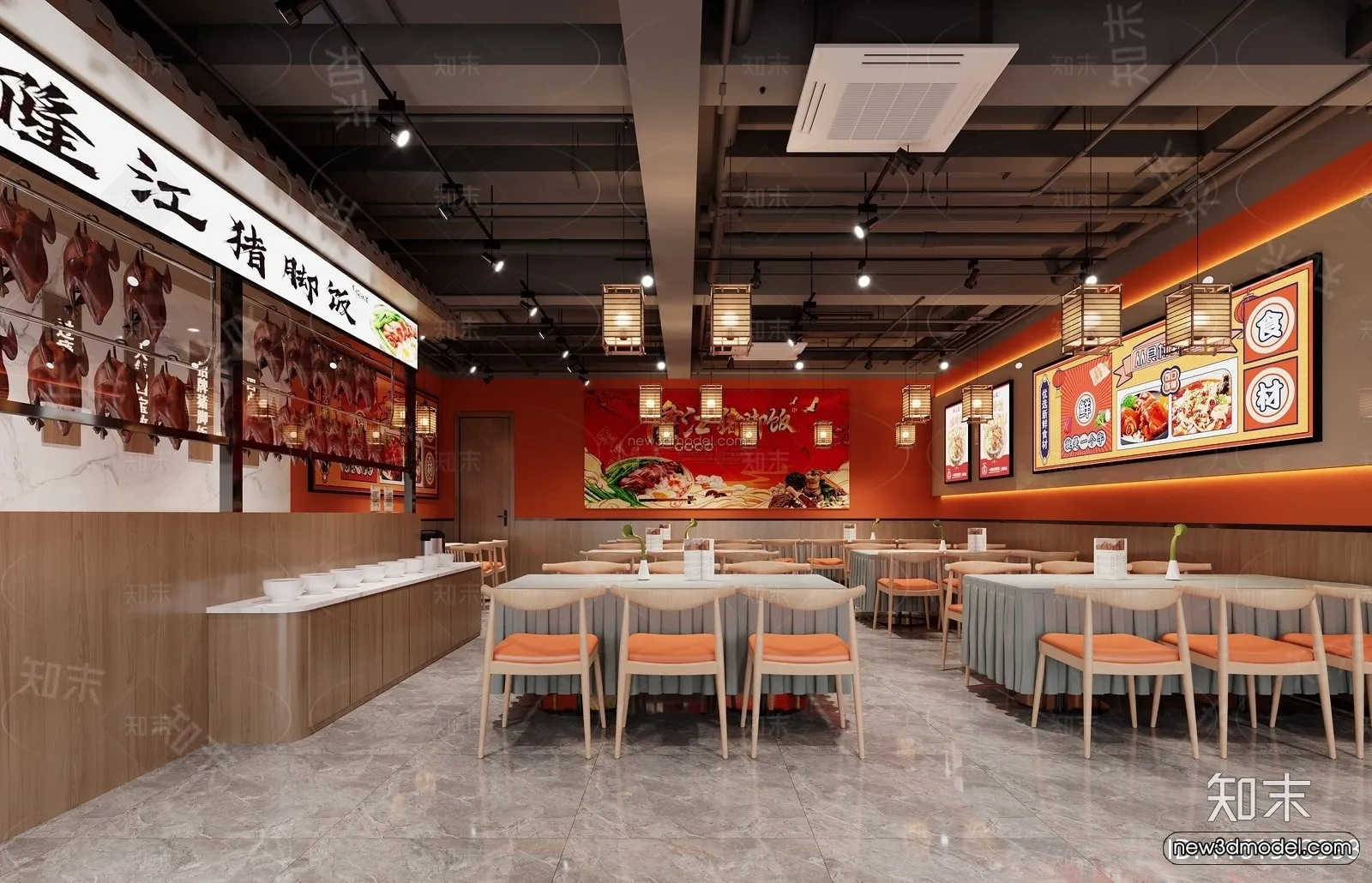 Southeast Asia Restaurant 3D Scenes - 3D Blocks - 014