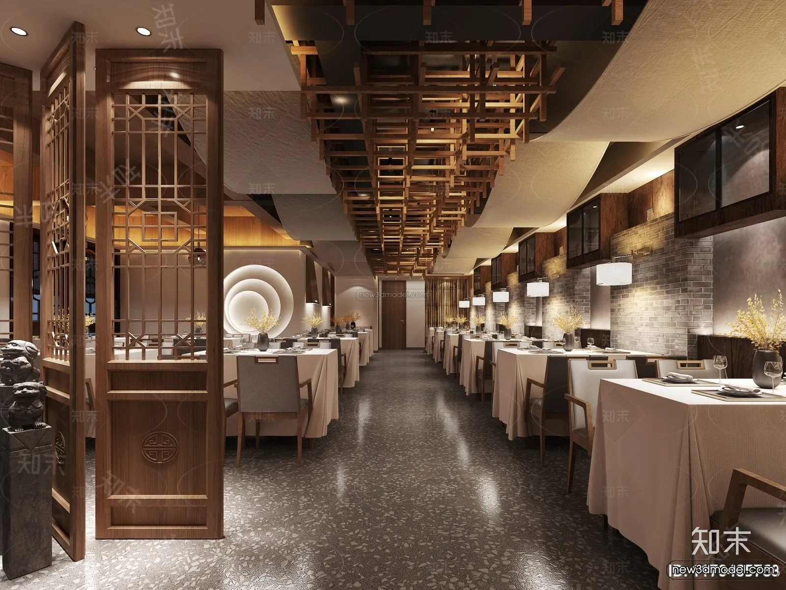 Southeast Asia Restaurant 3D Scenes - 3D Blocks - 016