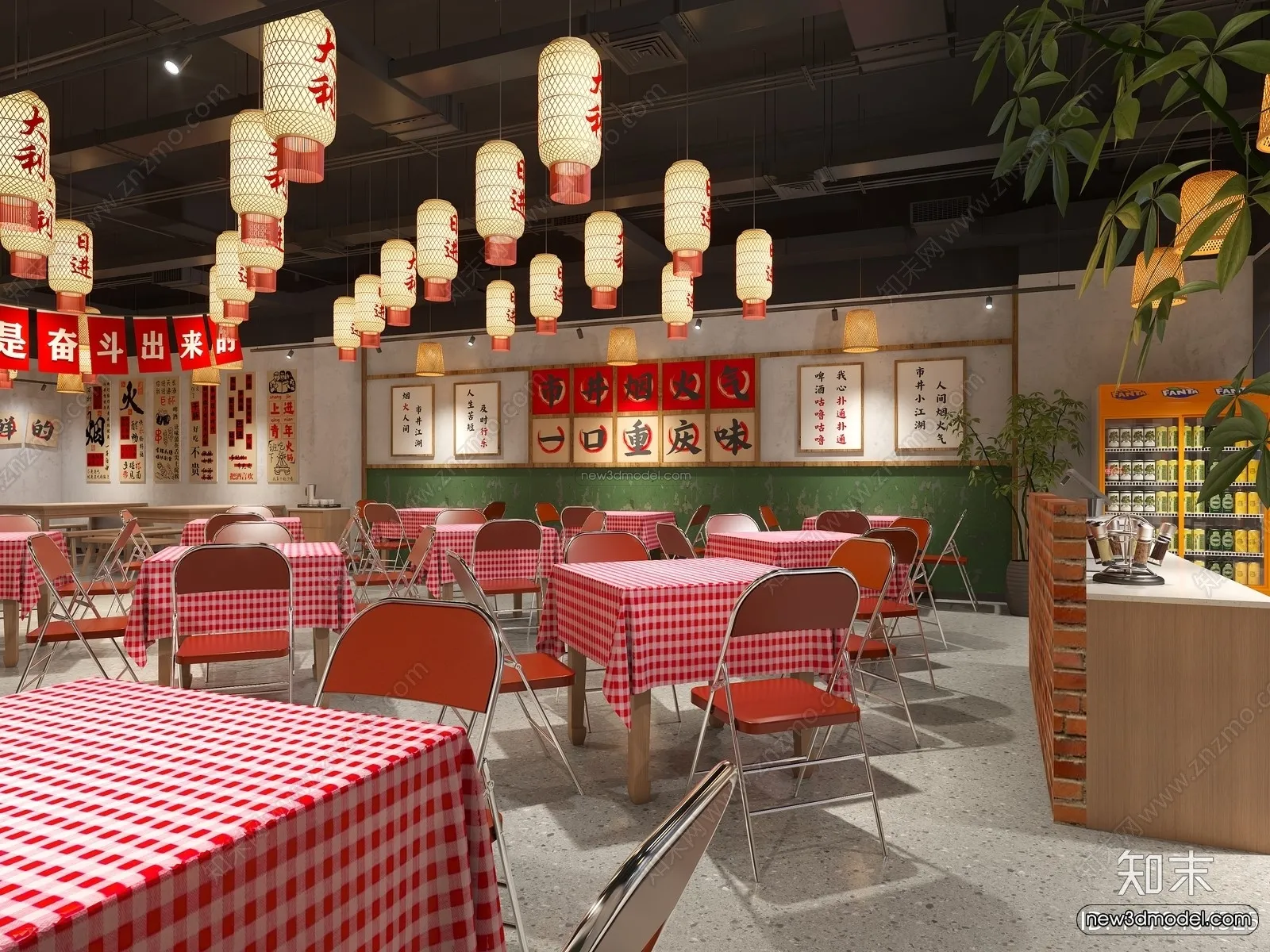 Southeast Asia Restaurant 3D Scenes - 3D Blocks - 018