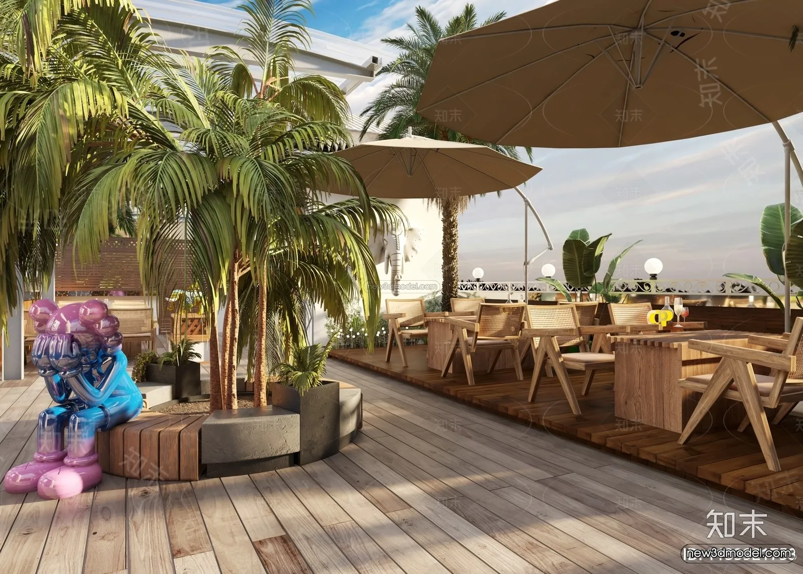 Southeast Asia Restaurant 3D Scenes - 3D Blocks - 024