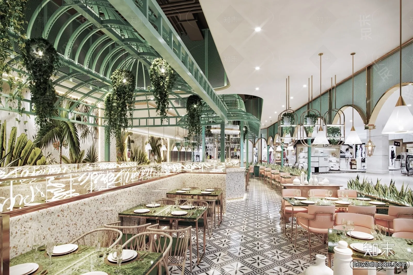 Southeast Asia Restaurant 3D Scenes - 3D Blocks - 038