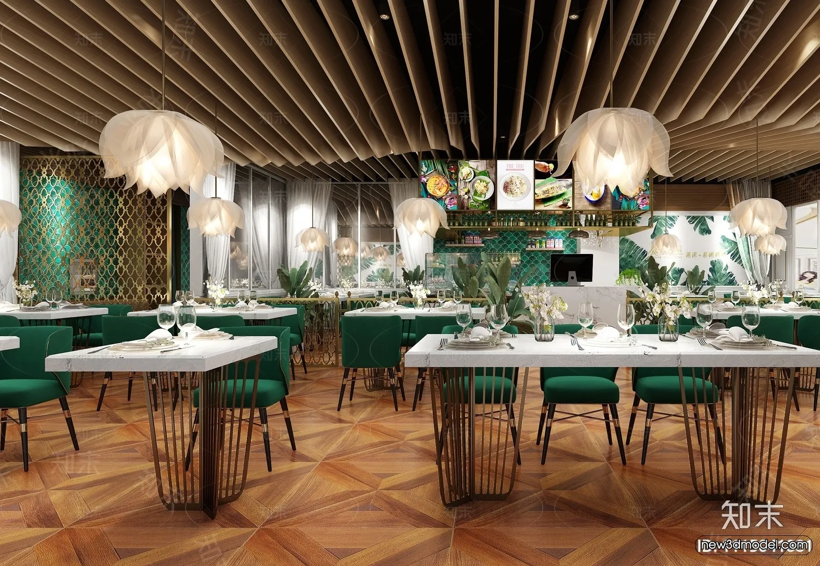 Southeast Asia Restaurant 3D Scenes - 3D Blocks - 048