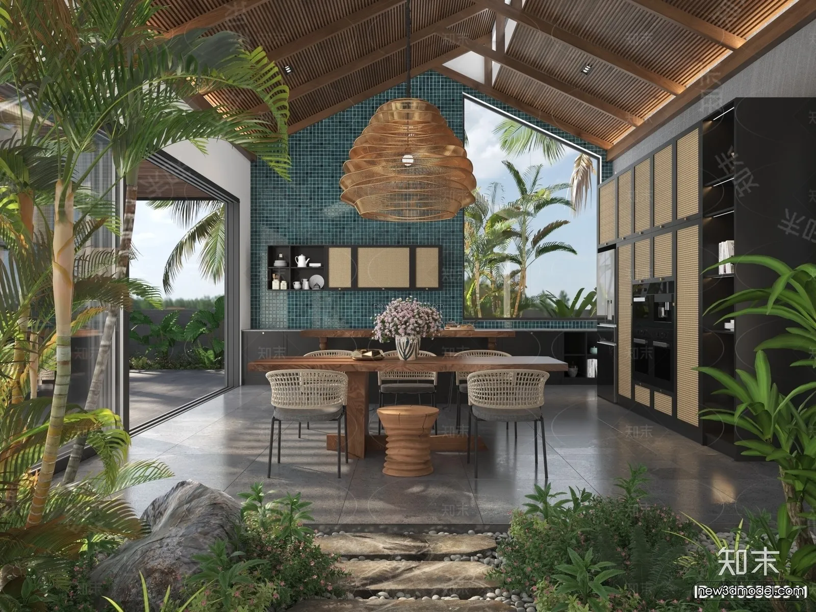 Southeast Asia Restaurant 3D Scenes - 3D Blocks - 051