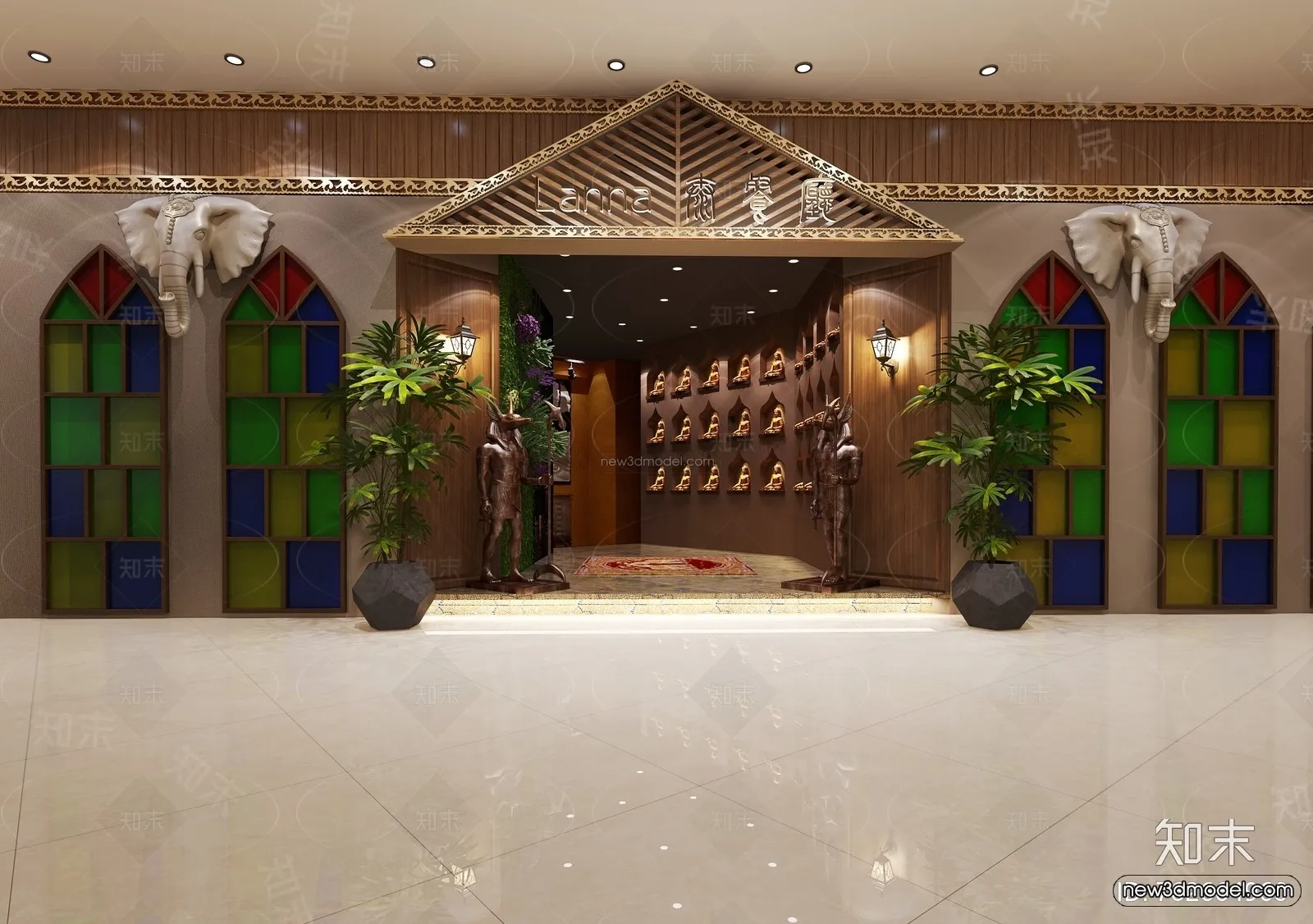 Southeast Asia Restaurant 3D Scenes - 3D Blocks - 067