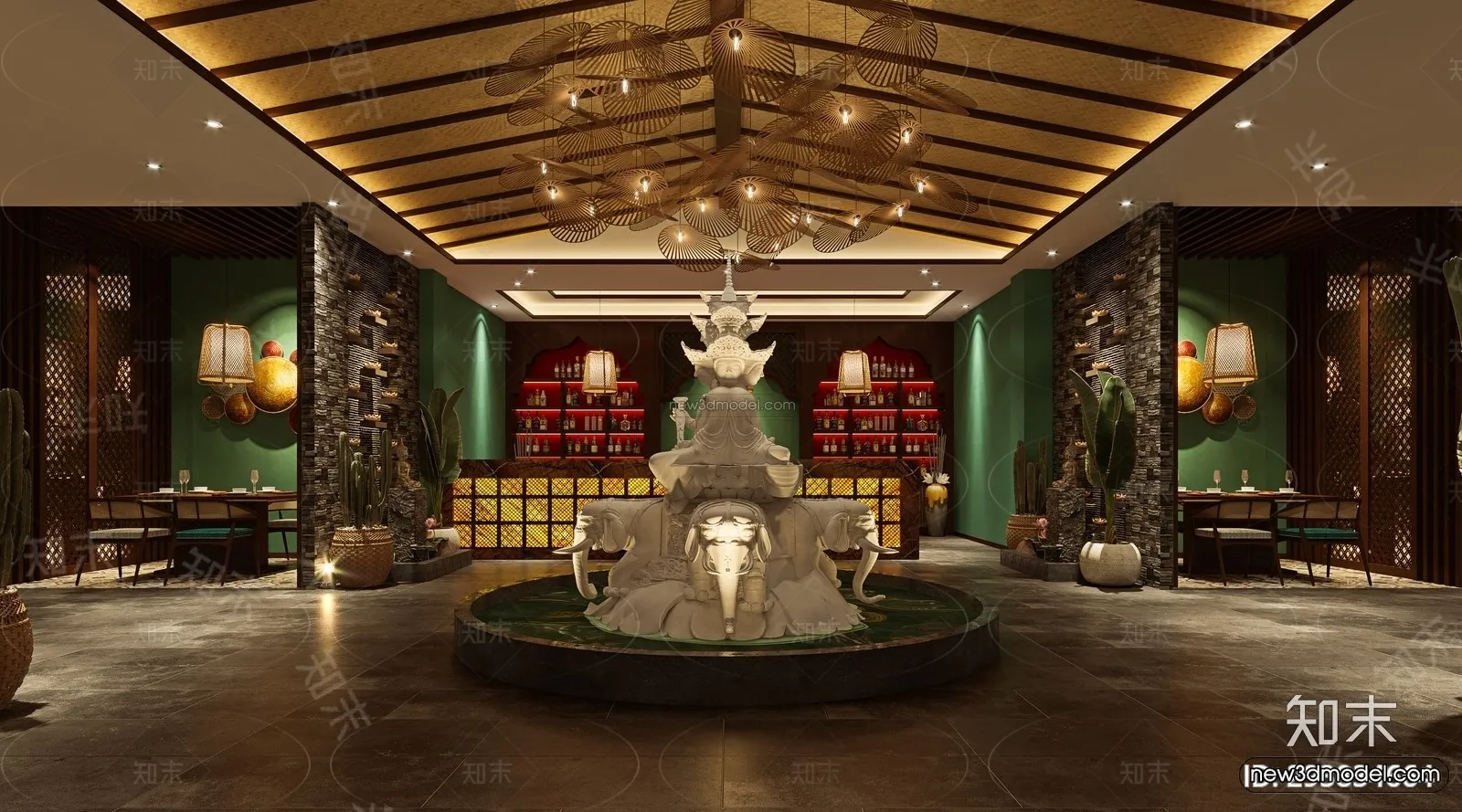 Southeast Asia Restaurant 3D Scenes - 3D Blocks - 068