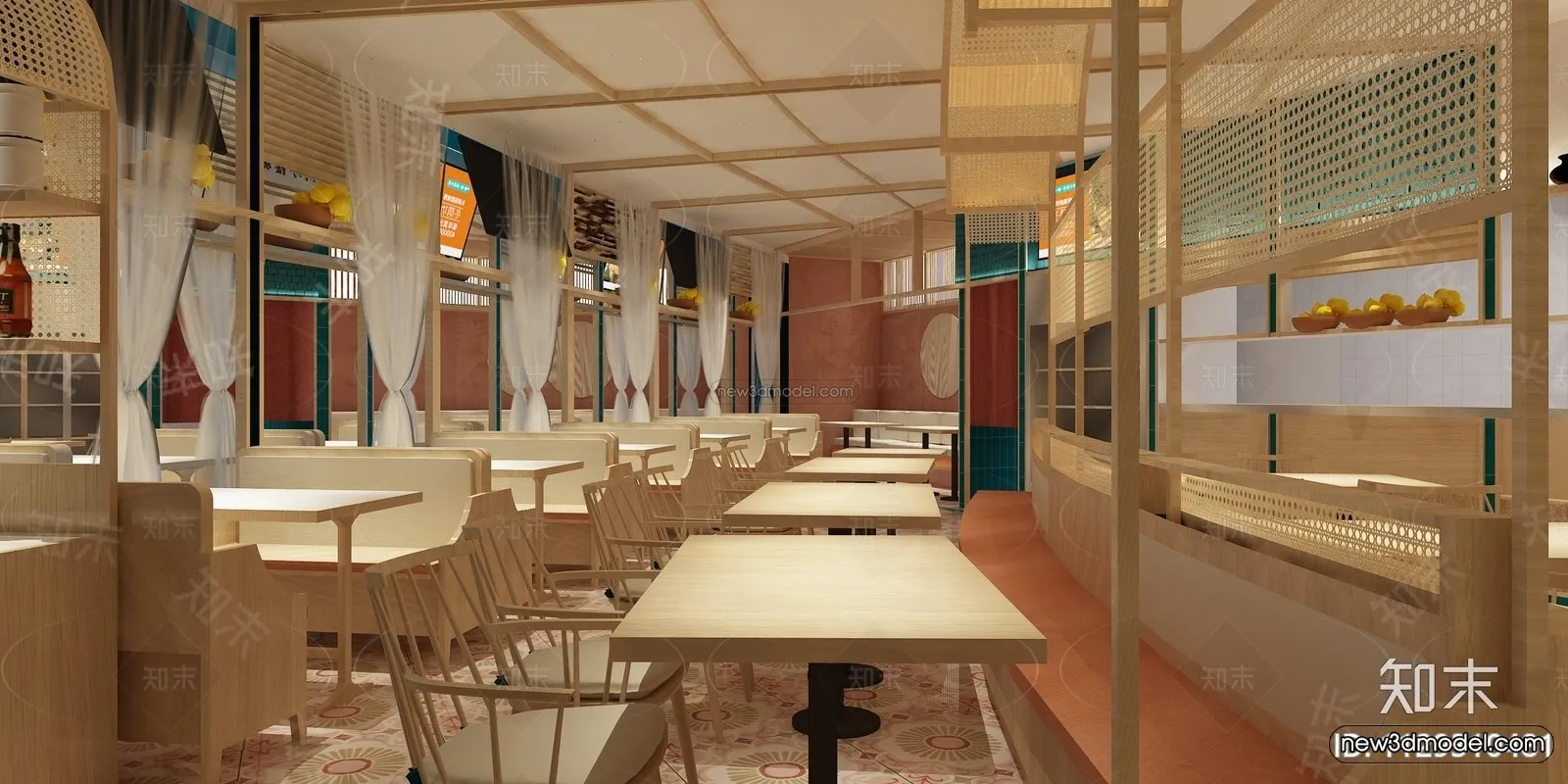 Southeast Asia Restaurant 3D Scenes - 3D Blocks - 074