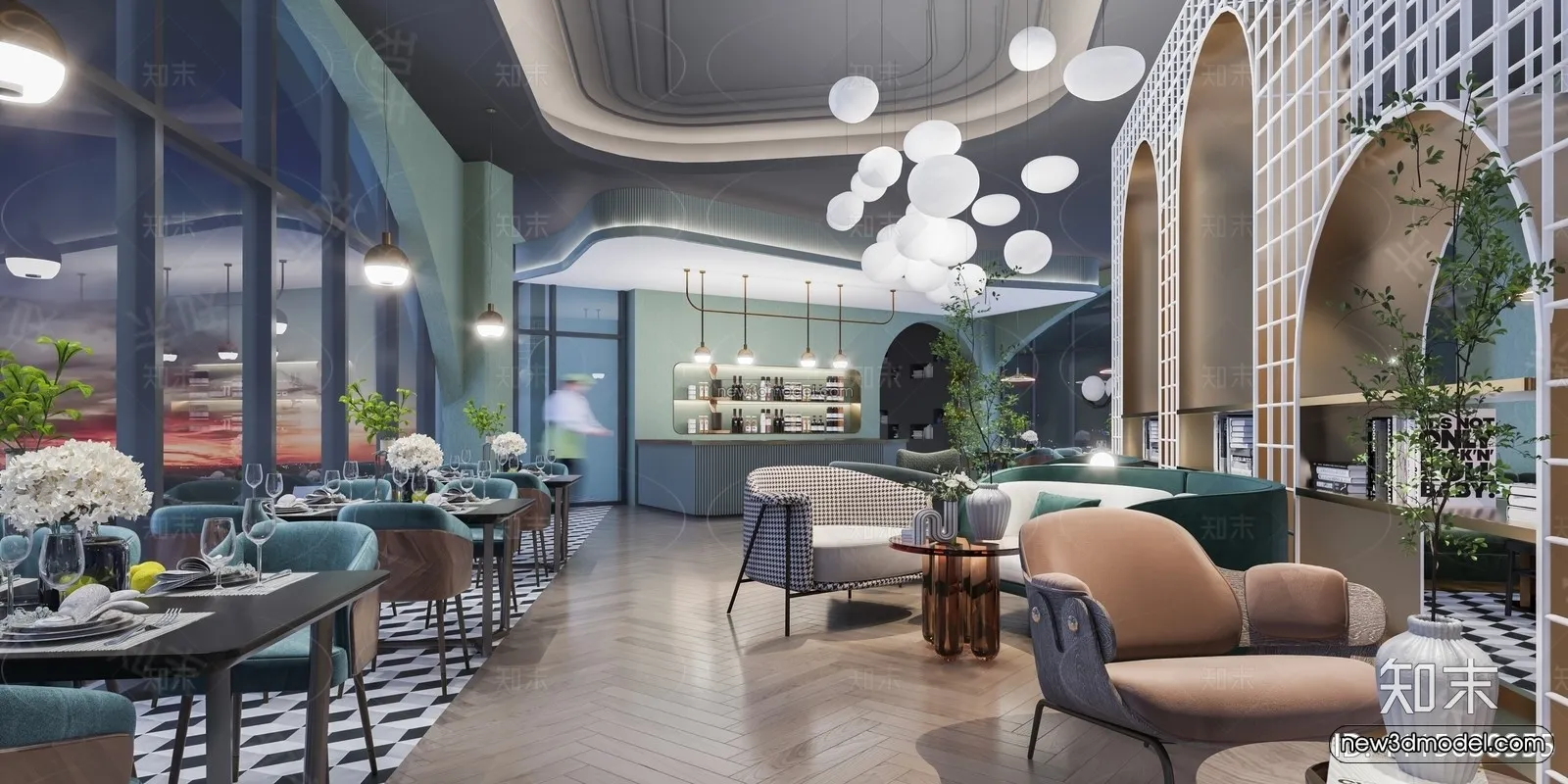 Southeast Asia Restaurant 3D Scenes - 3D Blocks - 075