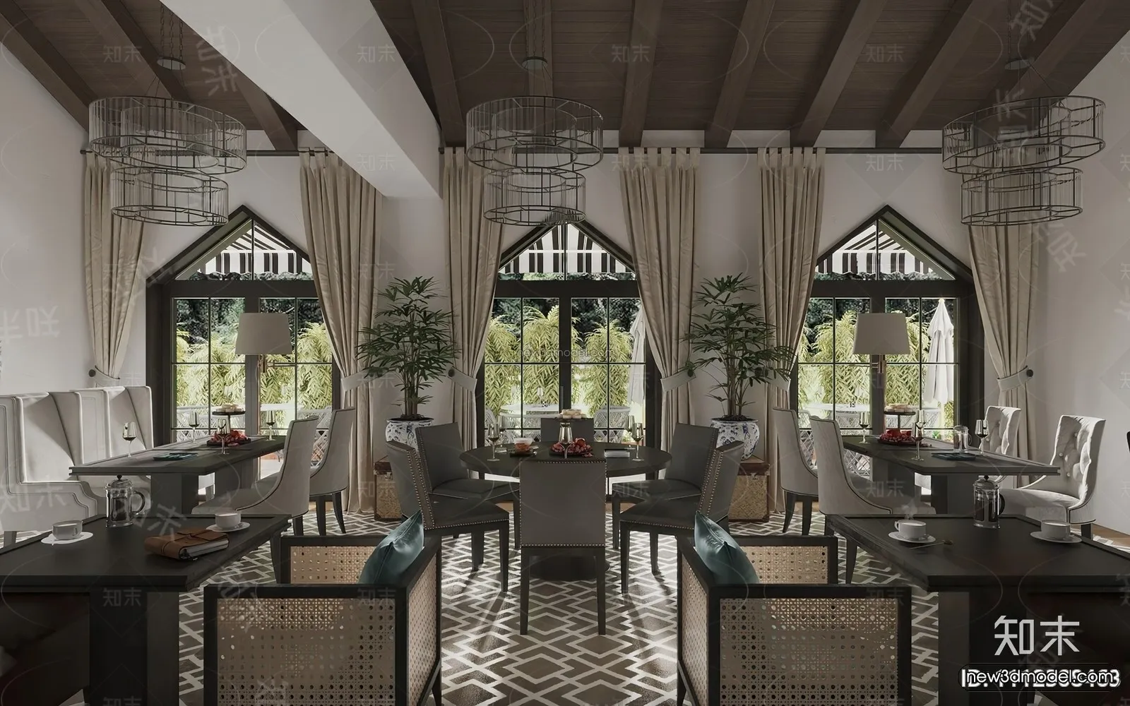 Southeast Asia Restaurant 3D Scenes - 3D Blocks - 076