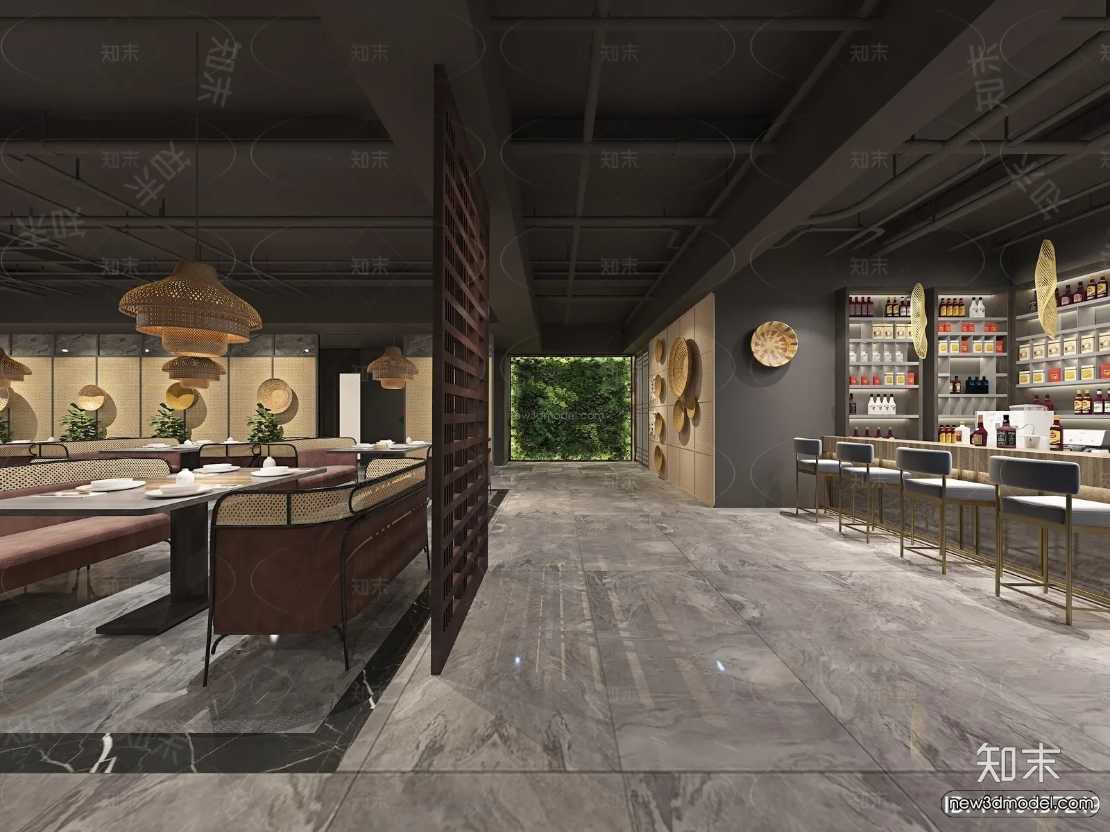 Southeast Asia Restaurant 3D Scenes - 3D Blocks - 079