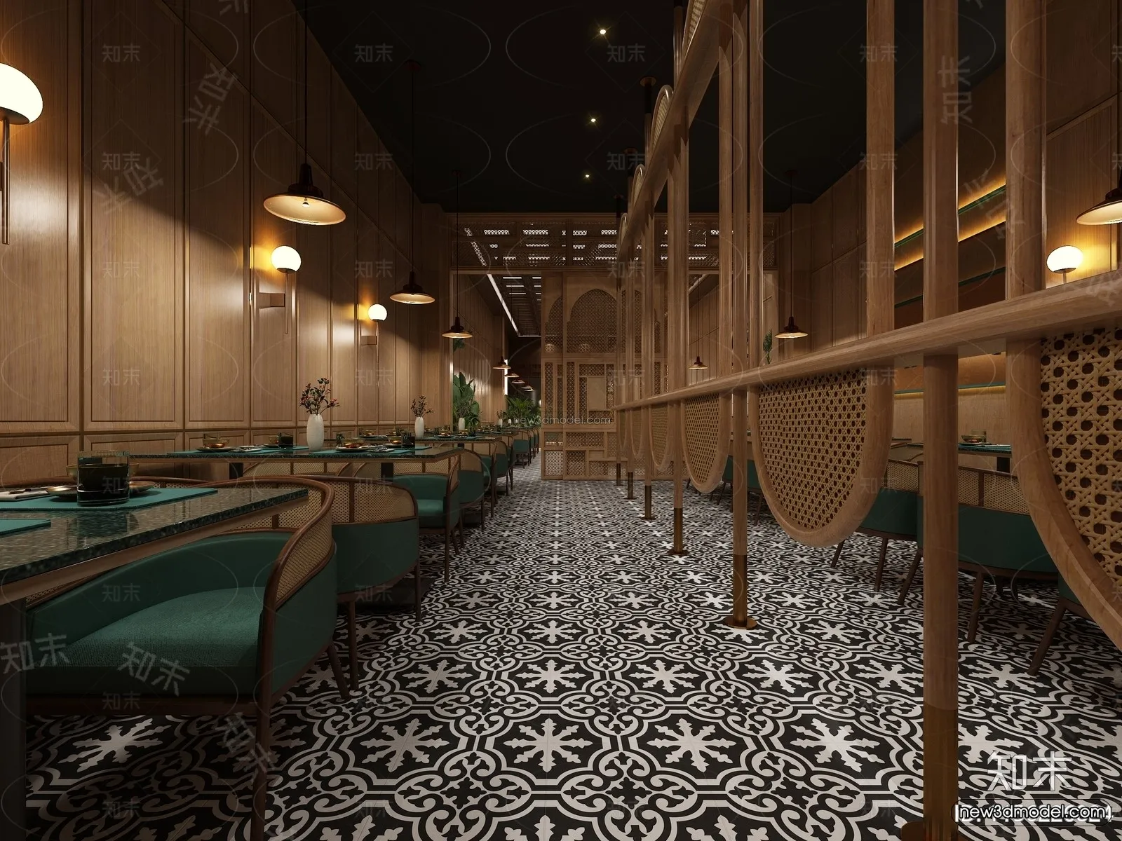 Southeast Asia Restaurant 3D Scenes - 3D Blocks - 081