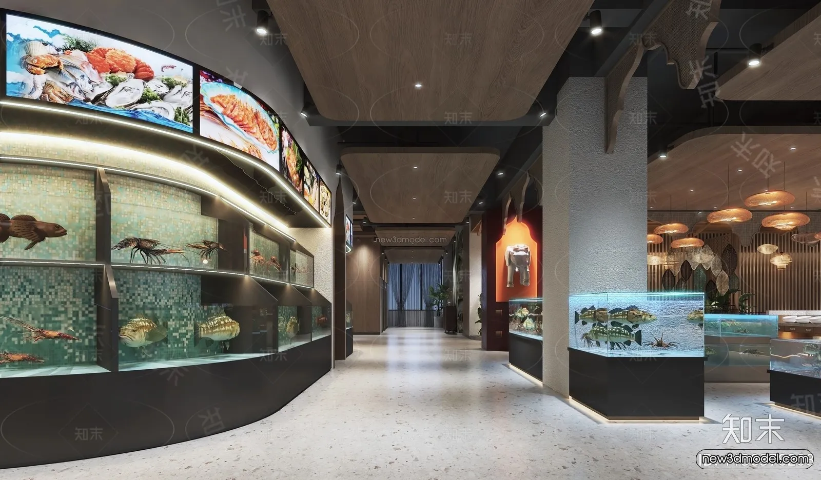 Southeast Asia Restaurant 3D Scenes - 3D Blocks - 082