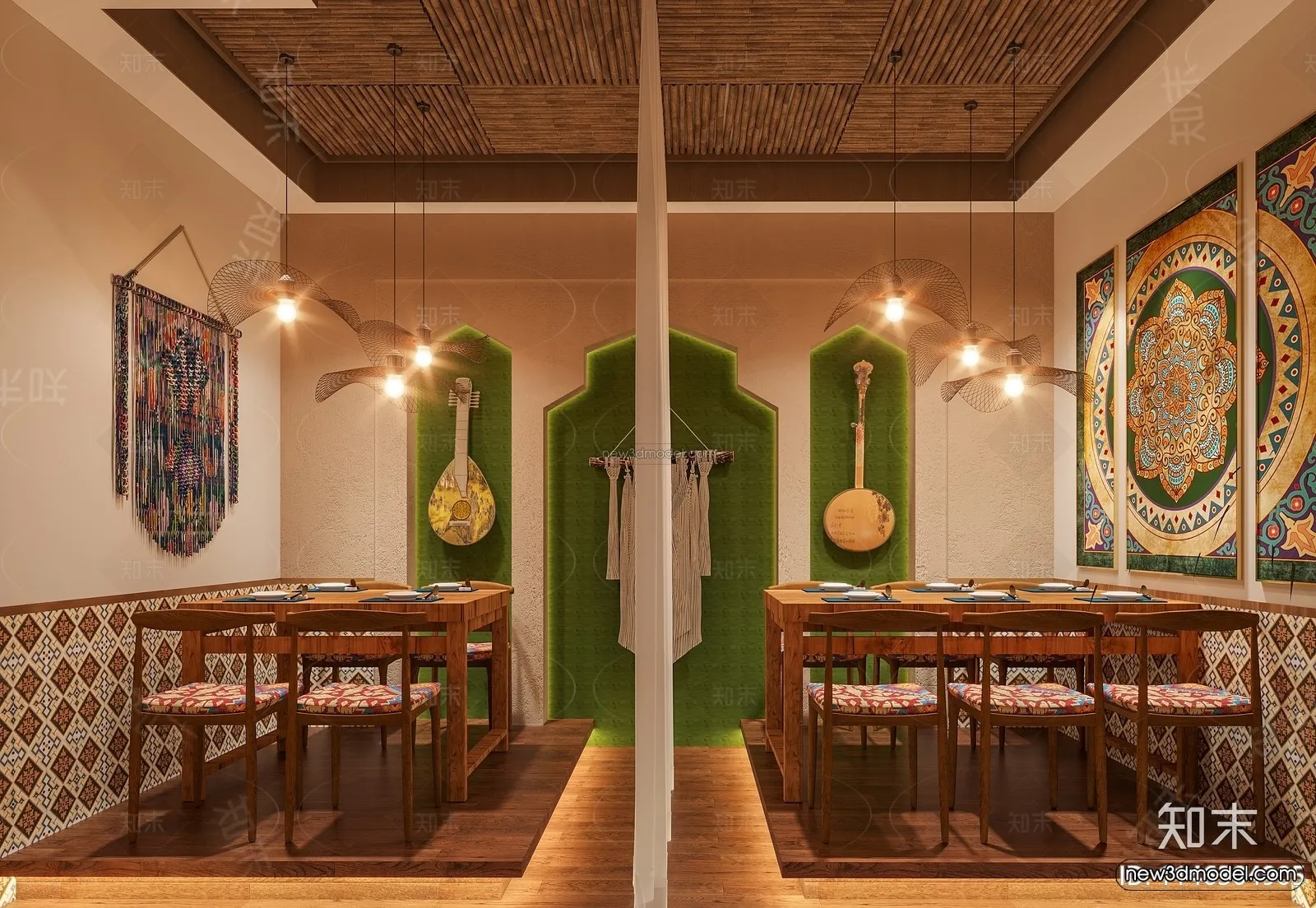 Southeast Asia Restaurant 3D Scenes - 3D Blocks - 083