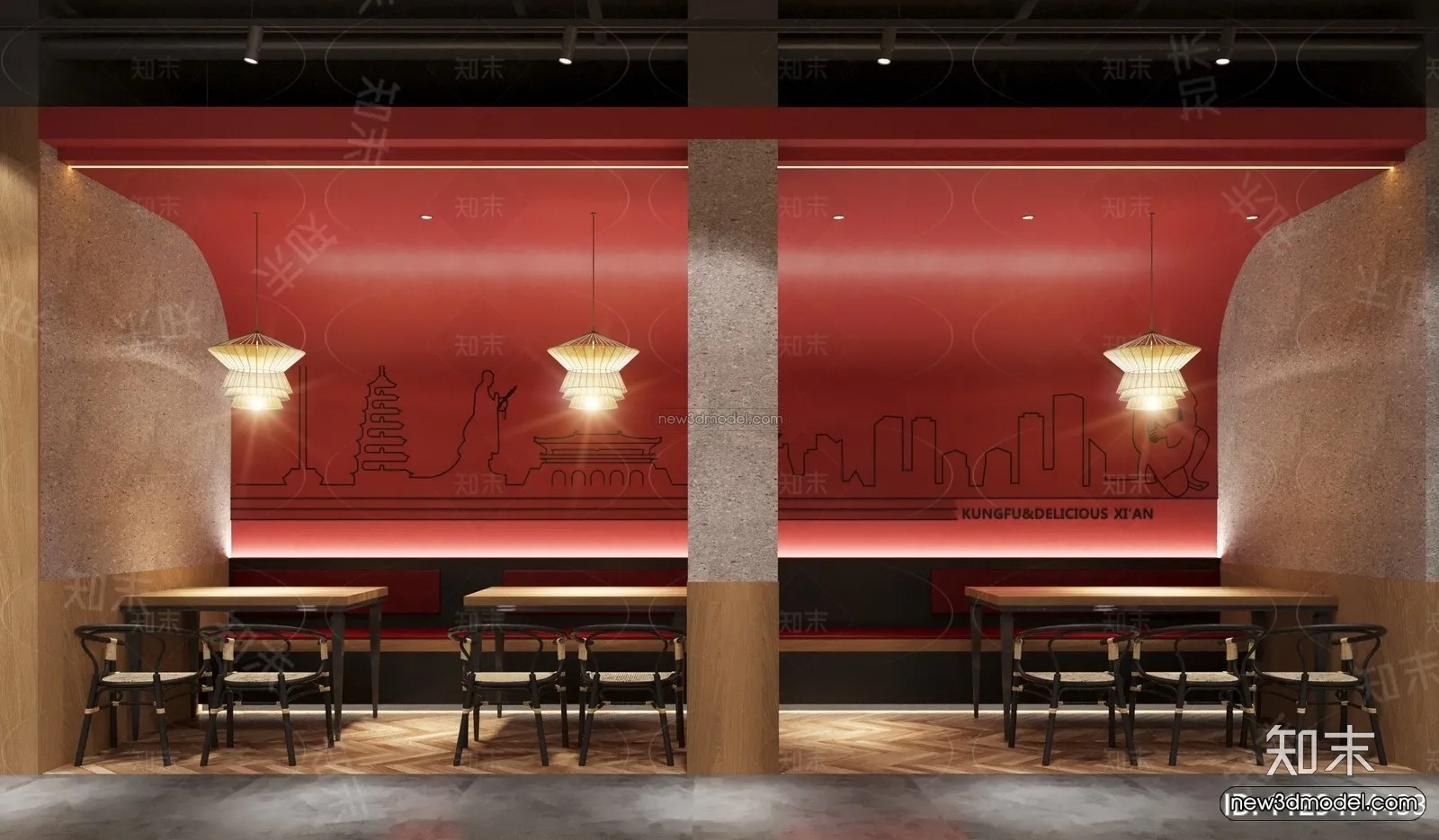 Southeast Asia Restaurant 3D Scenes - 3D Blocks - 088