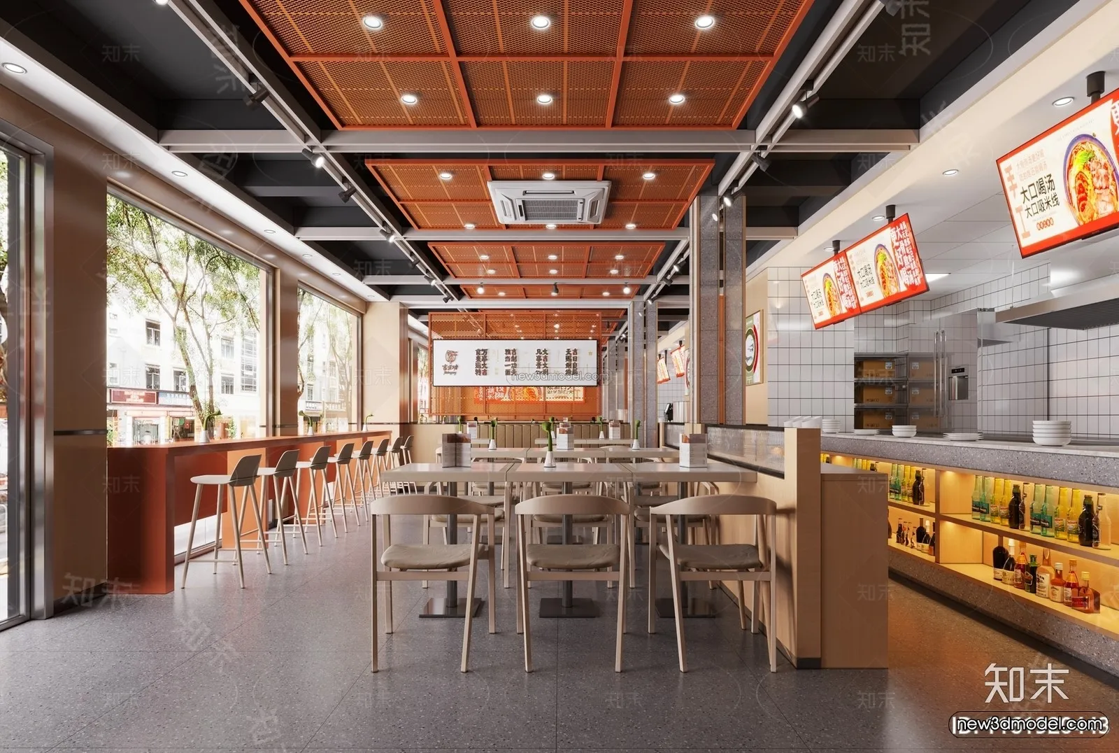 Southeast Asia Restaurant 3D Scenes - 3D Blocks - 089