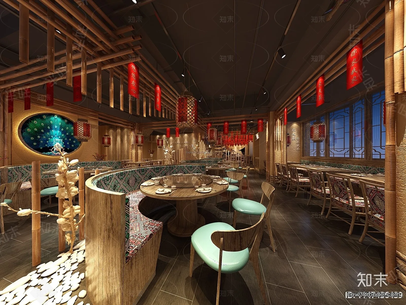 Southeast Asia Restaurant 3D Scenes - 3D Blocks - 094