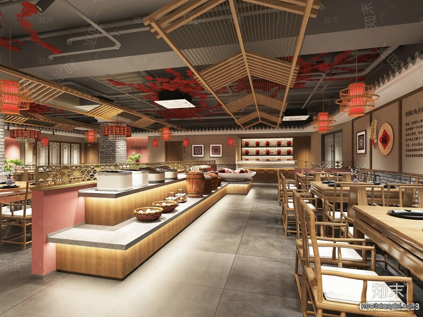 Southeast Asia Restaurant 3D Scenes - 3D Blocks - 100