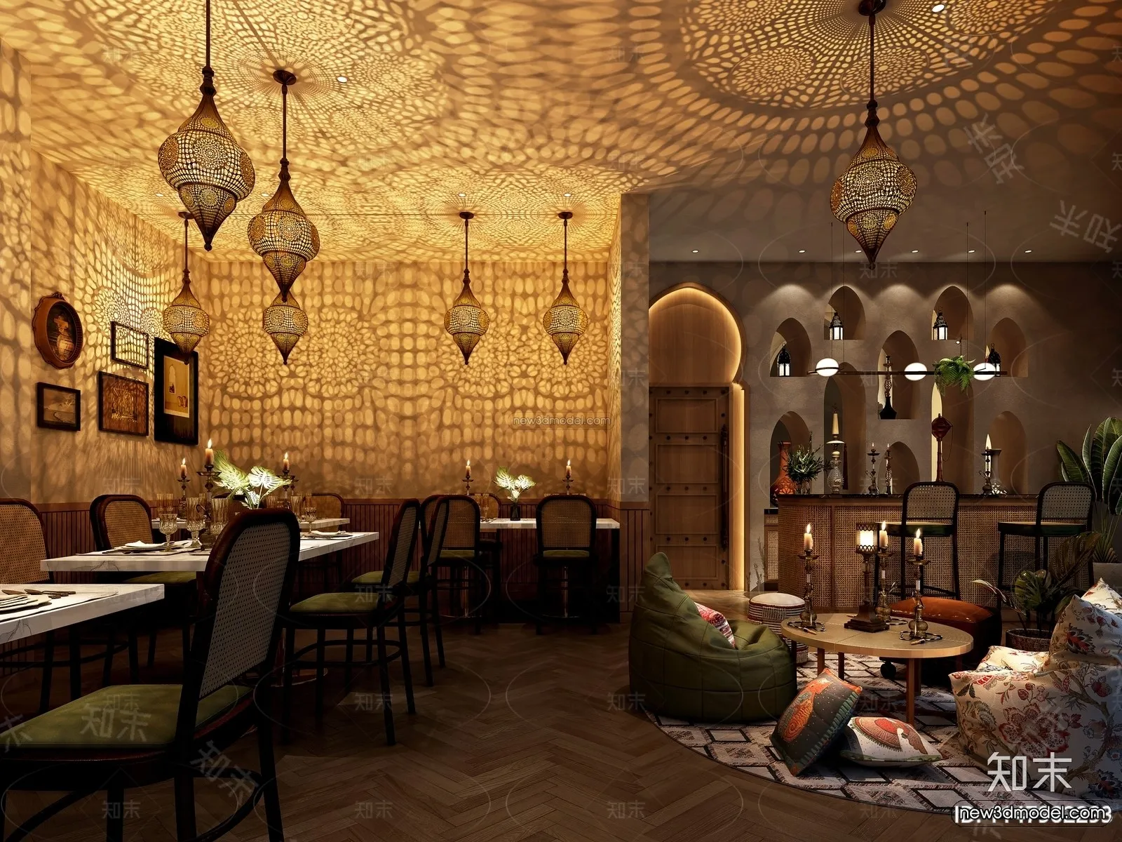 Southeast Asia Restaurant 3D Scenes - 3D Blocks - 105