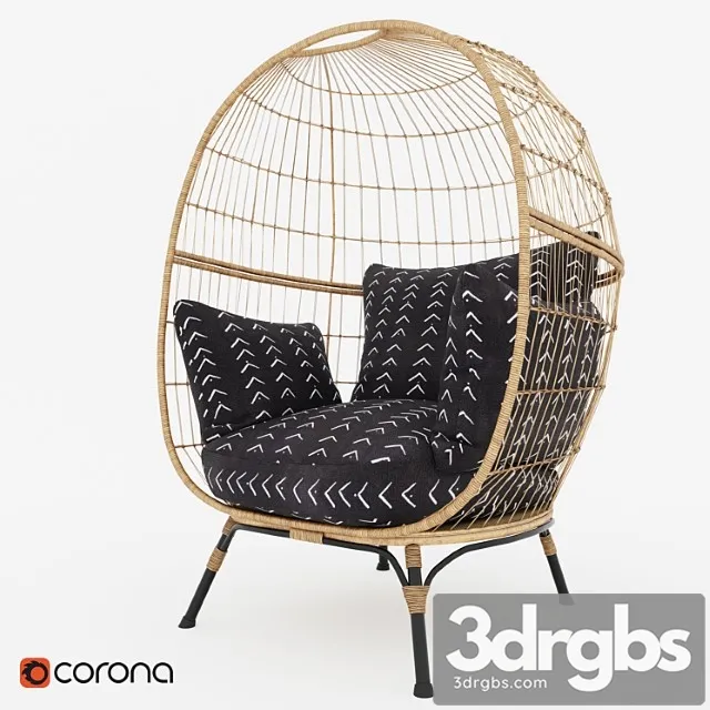 Southport Vee Striped Egg Chair 3D Model Free