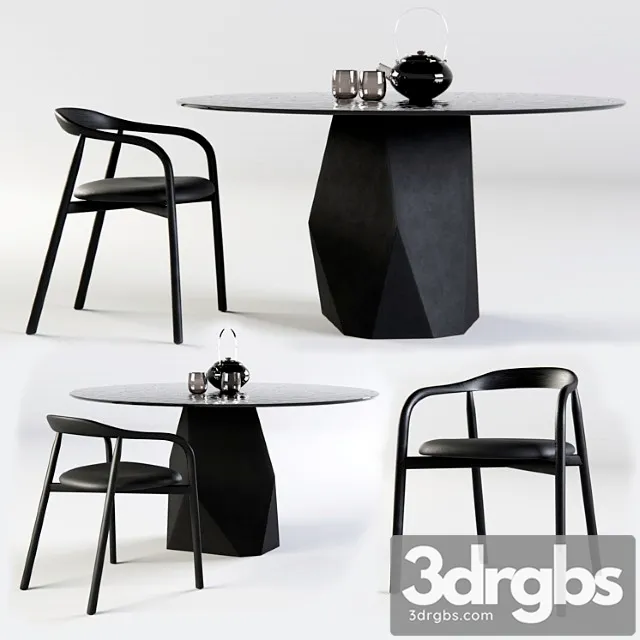 Sovet italia Deod table and autumn chair 2 3D Model Free