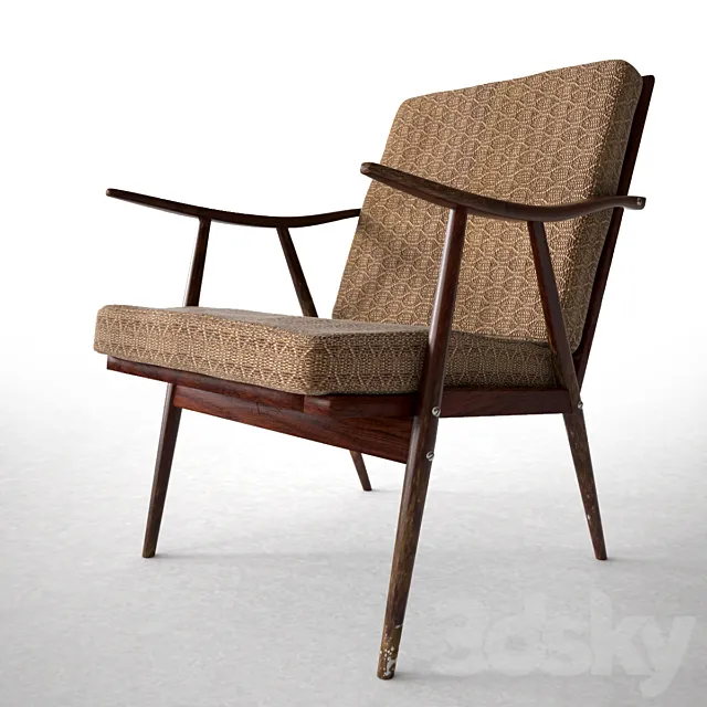 Soviet vintage chair of the 60s Bratislava 3D Model