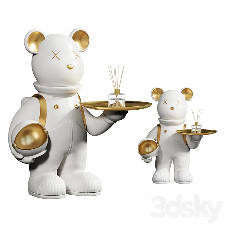 space bear ceramic ornaments 3D Model Free