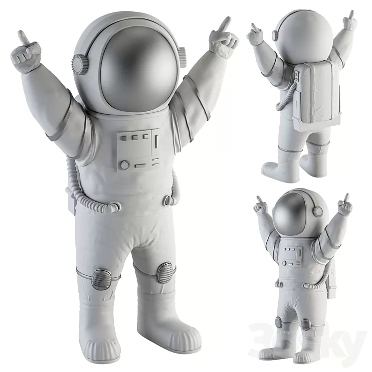 Space man sculpture 3D Model Free