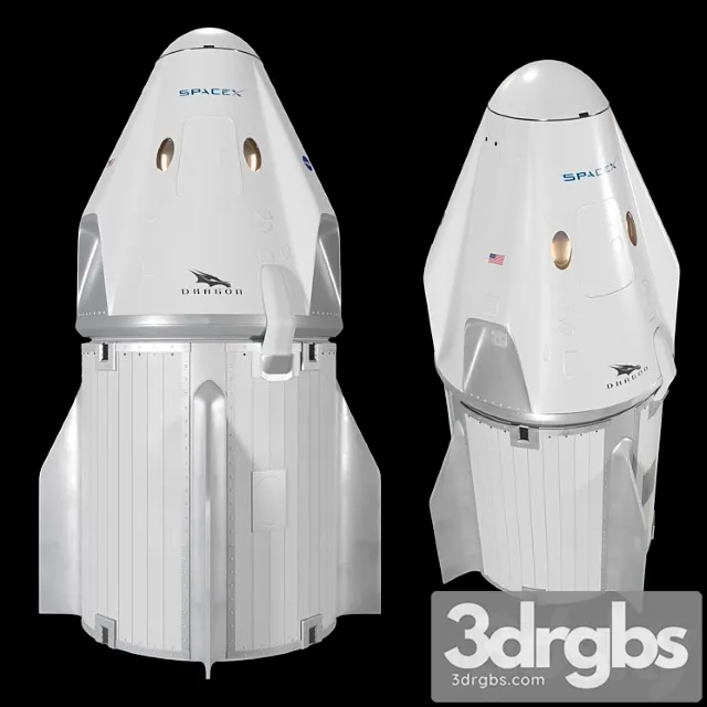 Spacex crew dragon 3D Model Free