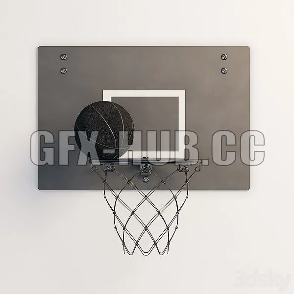 SPANST Basketball Hoop and Ball 3D Model