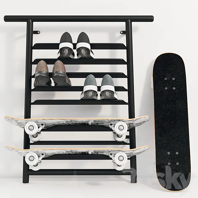 SPANST Shelf for shoes _ skateboard (IKEA) 3DModel
