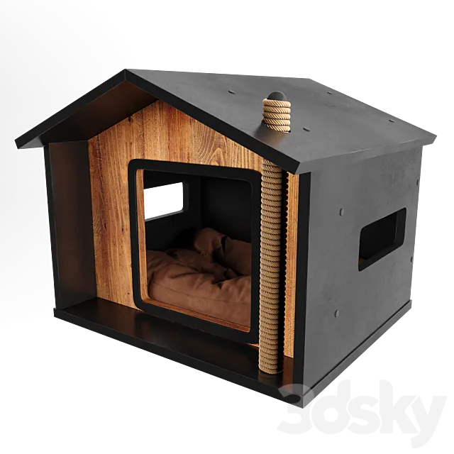 Special Design Cat House with Scratching Rope Free Download