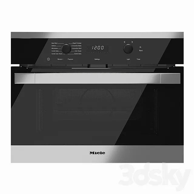 Speed ​​Oven Miele H 6100 6200 BM AM Steel 3D Model
