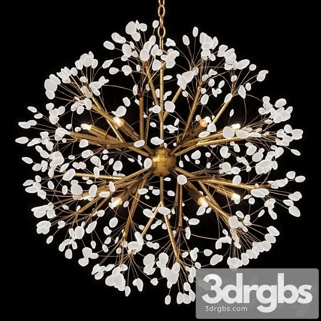 Spherical twelve-light quartz chandelier 3D Model Free