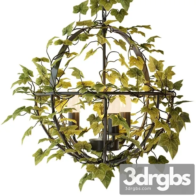 Spherical Vintage Industrial Chandelier With Pleats 3D Model Free