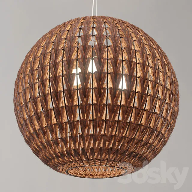 Spherical wicker chandelier (Odeon Light Keni) 3DModel