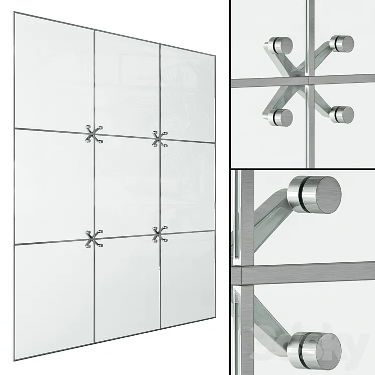 Spider Glazing Window Modern - Windows Set 04 3D Model Free