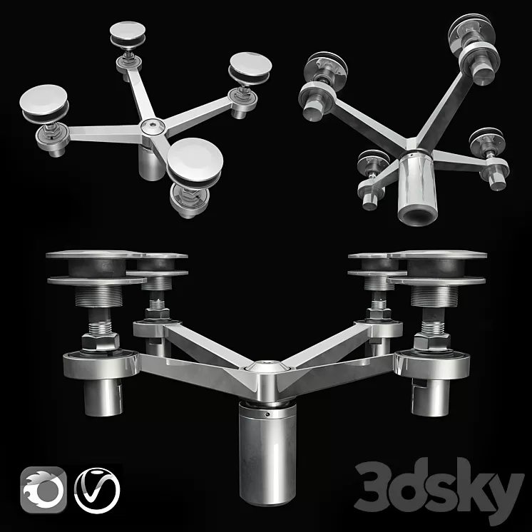 Spiders for glass visors 3D Model