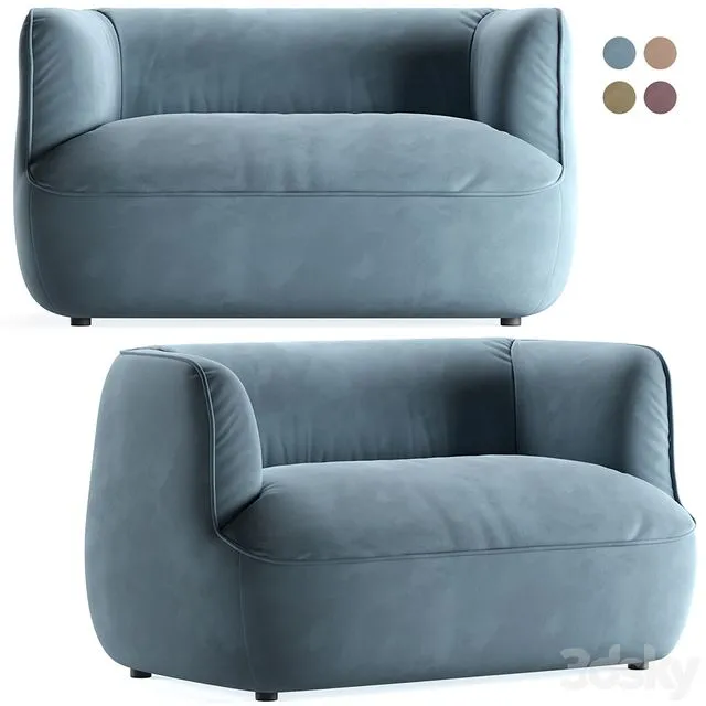 Spin sofa by SK Design in four colours 3D Model