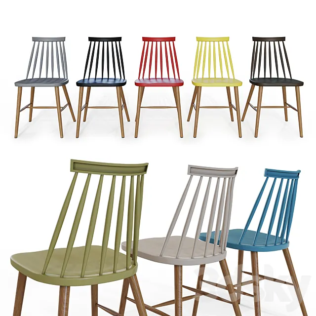 SPINDLE DINING CHAIR 3D Model