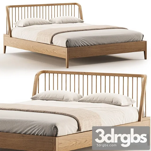 Spindle Oak Bed 3D Model Free