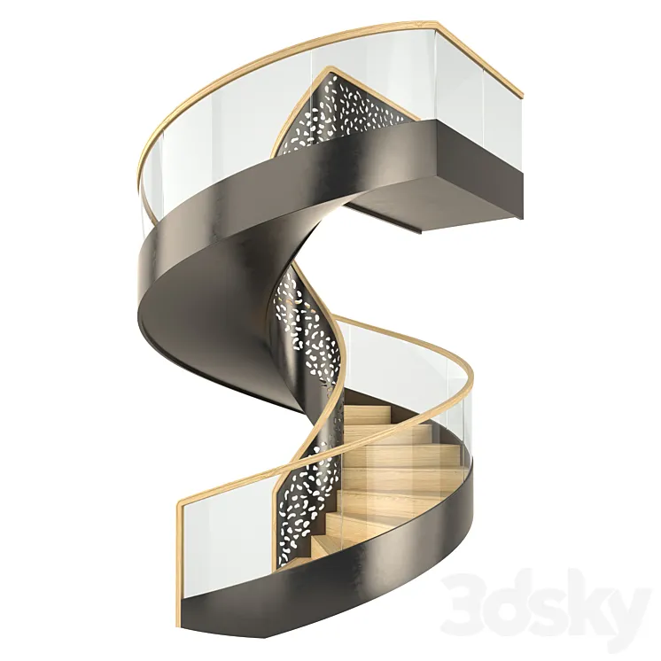 Spiral staircase 5 3D Model Free