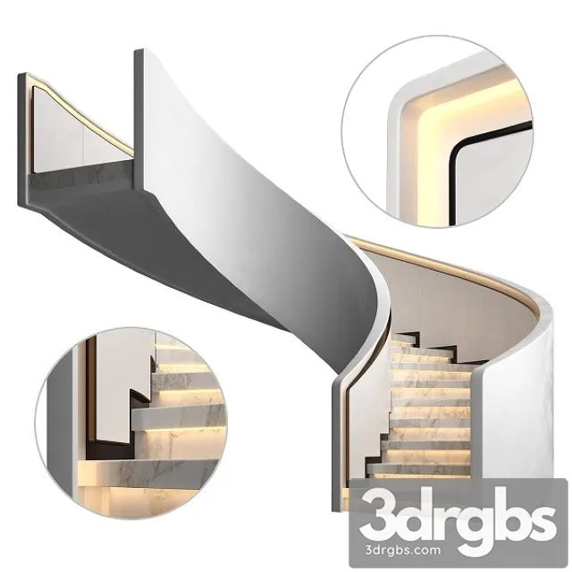 Spiral Staircase 8 3D Model Free