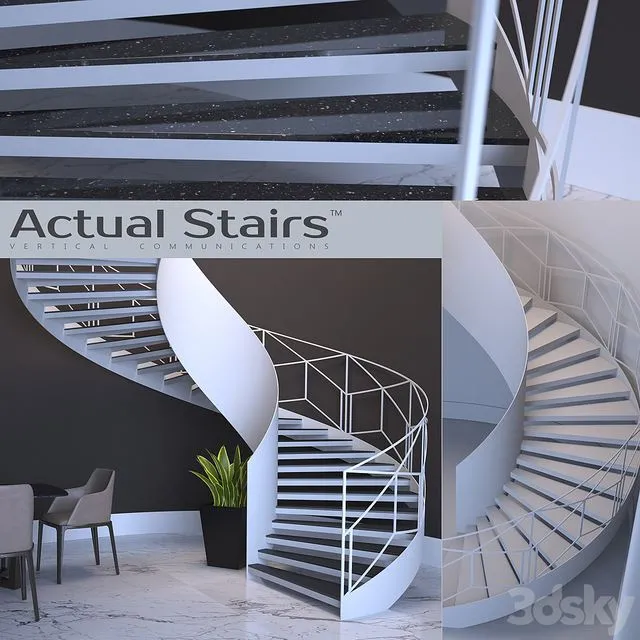 Spiral staircase Actual Stairs 3D Model
