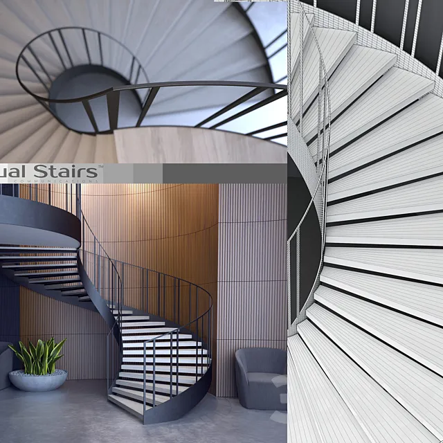 spiral staircase "Actual Stairs" 3DModel