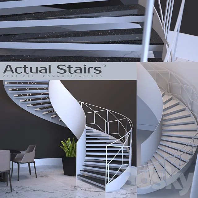 spiral staircase Actual Stairs 3D Model