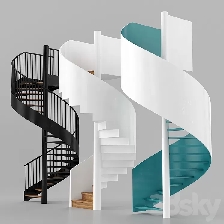 Spiral staircases 3D Model Free